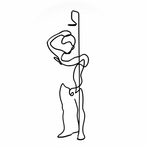 Shower man – Modelling wire and paint